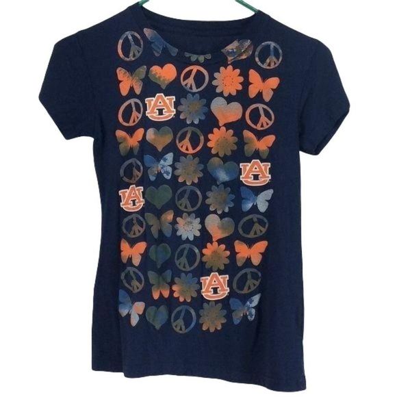 My‎ U Auburn University Alabama War Eagle sz 12 football pride butterfly T shirt - Picture 1 of 6